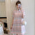 Plus Size Knee-length Modern Cheongsam Striped Dress