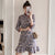 Plus Size Knee-length Modern Cheongsam Floral Day Dress