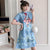 Plus Size Key Hole Neck Short Sleeve Modern Cheongsam Day Dress