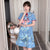 Plus Size Key Hole Neck Short Sleeve Modern Cheongsam Day Dress