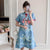Plus Size Key Hole Neck Short Sleeve Modern Cheongsam Day Dress