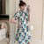 Plus Size Kurzarm Modernes Cheongsam Plaids & Checks Kleid