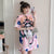 Plus Size Cartoon Cat Pattern Modern Cheongsam Mini Day Dress