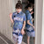 Mini-robe Cheongsam moderne à motif floral et grues de grande taille