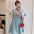 Plus Size Trumpet Sleeve Modern Cheongsam Mini Dress with Tassel
