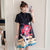 Plus Size Beijing Opera Pattern Modern Cheongsam Mini Dress