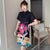 Mini-robe Cheongsam moderne à motif d'opéra de Pékin de grande taille