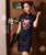 Mini-robe chic moderne à imprimé renard Cheongsam