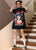 Beijing Opera Print Modernes Cheongsam Chic A-Linien Kleid