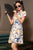 Drachenmuster Modernes Cheongsam Petite Size A-Linien Kleid
