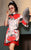 Trumpet Sleeve Modern Cheongsam Petite Size A-line Floral Dress