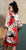 Robe à fleurs trapèze moderne à manches trompettes Cheongsam petite taille
