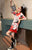Trumpet Sleeve Modern Cheongsam Petite Size A-line Floral Dress