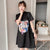 Cartoon Pattern Modern Cheongsam Chic Knee Length A-Line Dress