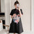 Cartoon-Muster Modernes Cheongsam-Chic knielanges A-Linien-Kleid