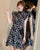 Ruffle Sleeve Knee Length Modern Cheongsam Chic Floral A-Line Dress