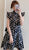 Robe trapèze à fleurs chic et à manches volantées longueur genou Cheongsam