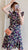 Robe trapèze à fleurs chic et à manches volantées longueur genou Cheongsam