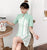 Short Sleeve Striped Modern Cheongsam Chic Plus Size A-Line Dress