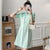 Short Sleeve Striped Modern Cheongsam Chic Plus Size A-Line Dress