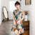 Short Sleeve Floral Modern Cheongsam Chic Plus Size A-Line Dress