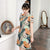 Short Sleeve Floral Modern Cheongsam Chic Plus Size A-Line Dress