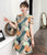 Short Sleeve Floral Modern Cheongsam Chic Plus Size A-Line Dress