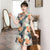 Short Sleeve Floral Modern Cheongsam Chic Plus Size A-Line Dress