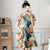 Short Sleeve Floral Modern Cheongsam Chic Plus Size A-Line Dress
