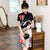Kranich & Pfingstrose Muster Modernes Cheongsam Chic Plus Size A-Linien Kleid