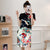 Crane & Peony Pattern Modern Cheongsam Chic Plus Size A-Line Dress