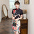 Crane & Peony Pattern Modern Cheongsam Chic Robe trapèze taille plus