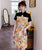 Robe trapèze moderne Cheongsam chic à fleurs épissées de grande taille