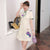 Floral Embroidery Lace Modern Cheongsam Chic Plus Size A-Line Dress