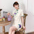 Floral Embroidery Lace Modern Cheongsam Chic Plus Size A-Line Dress