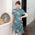 Kurzarm Floral Modern Cheongsam Chic Plus Size A-Linien Kleid