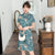 Robe trapèze à manches courtes et florale moderne Cheongsam Chic grande taille