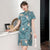 Kurzarm Floral Modern Cheongsam Chic Plus Size A-Linien Kleid