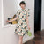 Cat Pattern Short Sleeve Modern Cheongsam Chic Plus Size A-Line Dress