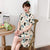 Cat Pattern Short Sleeve Modern Cheongsam Chic Plus Size A-Line Dress
