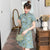 Dragons Pattern Short Sleeve Modern Cheongsam Chic Plus Size A-Line Dress