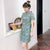 Dragons Pattern Short Sleeve Modern Cheongsam Chic Plus Size A-Line Dress