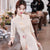 Half Sleeve Floral Lace Cheongsam Chic Chinese Dress Plus Size