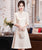 Half Sleeve Floral Lace Cheongsam Chic Chinese Dress Plus Size