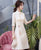 Half Sleeve Floral Lace Cheongsam Chic Chinese Dress Plus Size
