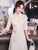 Half Sleeve Floral Lace Cheongsam Chic Chinese Dress Plus Size