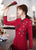 Long Sleeve Floral Lace Cheongsam Chic Chinese Dress Plus Size