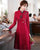 Long Sleeve Floral Lace Cheongsam Chic Chinese Dress Plus Size