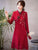 Long Sleeve Floral Lace Cheongsam Chic Chinese Dress Plus Size