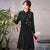 Long Sleeve Floral Lace Cheongsam Chic Chinese Dress Plus Size